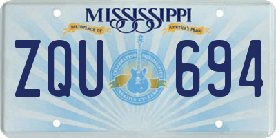 MS license plate ZQU694