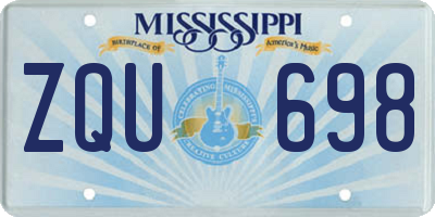 MS license plate ZQU698