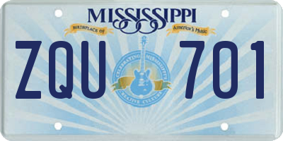 MS license plate ZQU701