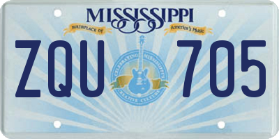 MS license plate ZQU705