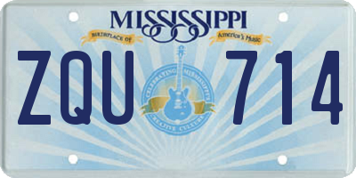 MS license plate ZQU714
