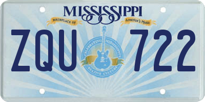 MS license plate ZQU722