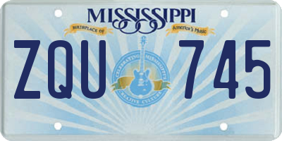 MS license plate ZQU745