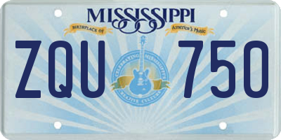 MS license plate ZQU750