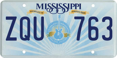 MS license plate ZQU763