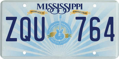 MS license plate ZQU764