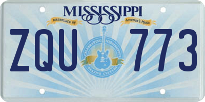 MS license plate ZQU773
