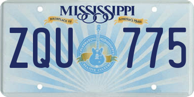 MS license plate ZQU775