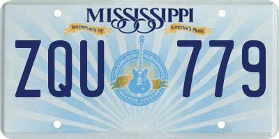 MS license plate ZQU779