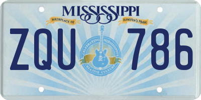 MS license plate ZQU786