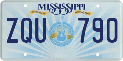 MS license plate ZQU790
