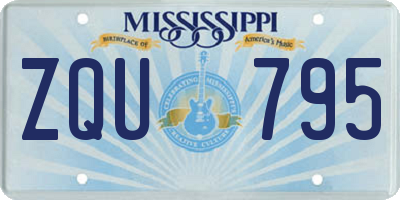 MS license plate ZQU795