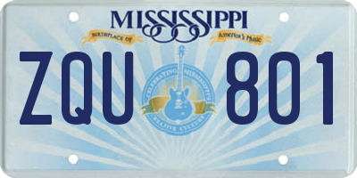 MS license plate ZQU801
