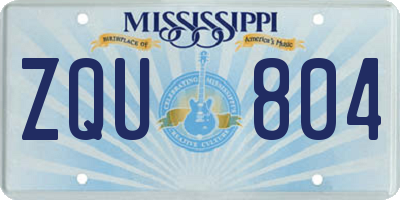 MS license plate ZQU804