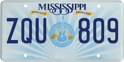 MS license plate ZQU809
