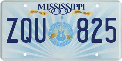 MS license plate ZQU825