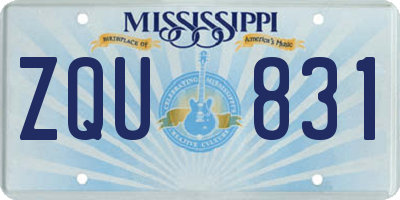 MS license plate ZQU831