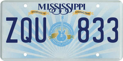 MS license plate ZQU833