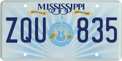 MS license plate ZQU835