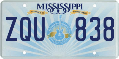 MS license plate ZQU838