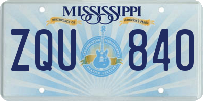 MS license plate ZQU840