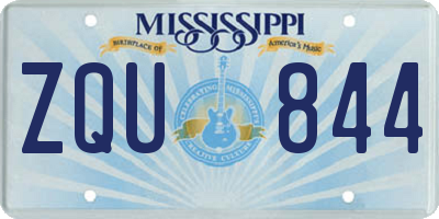 MS license plate ZQU844