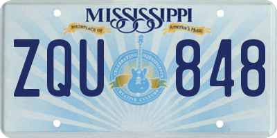 MS license plate ZQU848