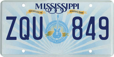 MS license plate ZQU849
