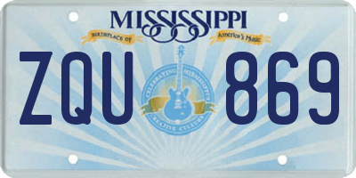 MS license plate ZQU869