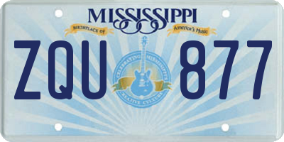 MS license plate ZQU877