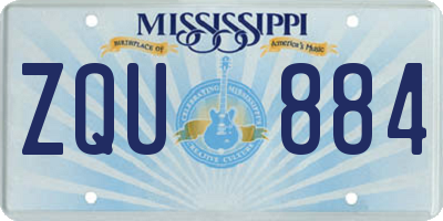 MS license plate ZQU884