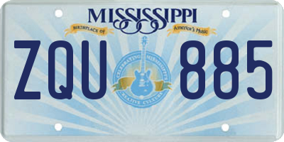 MS license plate ZQU885