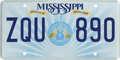 MS license plate ZQU890