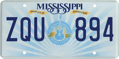 MS license plate ZQU894
