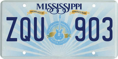 MS license plate ZQU903