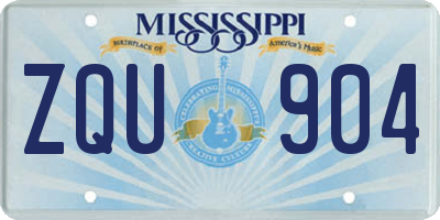 MS license plate ZQU904