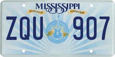 MS license plate ZQU907