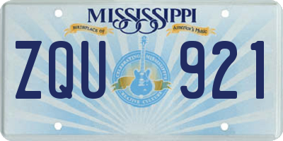 MS license plate ZQU921
