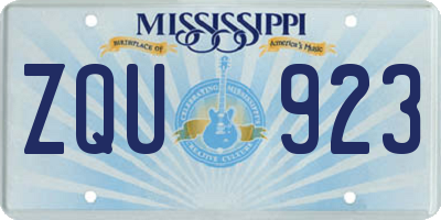 MS license plate ZQU923