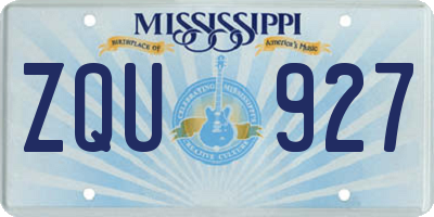 MS license plate ZQU927