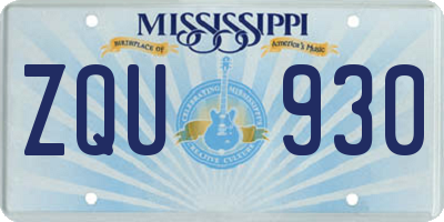 MS license plate ZQU930