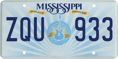 MS license plate ZQU933
