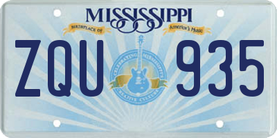 MS license plate ZQU935
