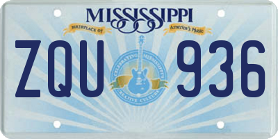 MS license plate ZQU936