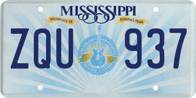 MS license plate ZQU937