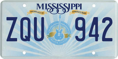 MS license plate ZQU942