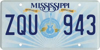 MS license plate ZQU943