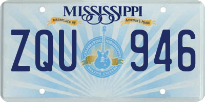 MS license plate ZQU946