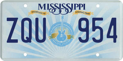 MS license plate ZQU954