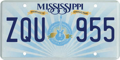MS license plate ZQU955